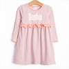 Sophia Ruffle Dress, Dusty Rose Stripe