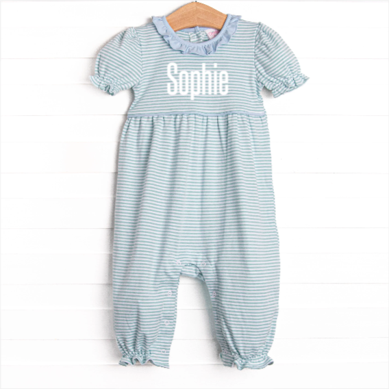 Sophie Pima Long Romper,  Mint