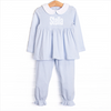 Stella Pima Pant Set, Light Blue Stripe