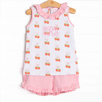 Strawberry Bundles Ruffle Short Set, Pink