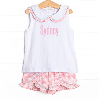 Summer Sakura Ruffle Short Set, Pink