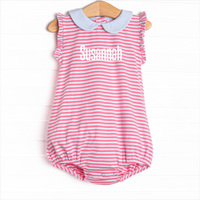 Susannah Bubble, Light Blue and Medium Pink Stripe
