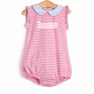 Susannah Bubble, Light Blue and Medium Pink Stripe