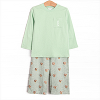 Tailfeather Craze Embroidered Pant Set, Green Gingham