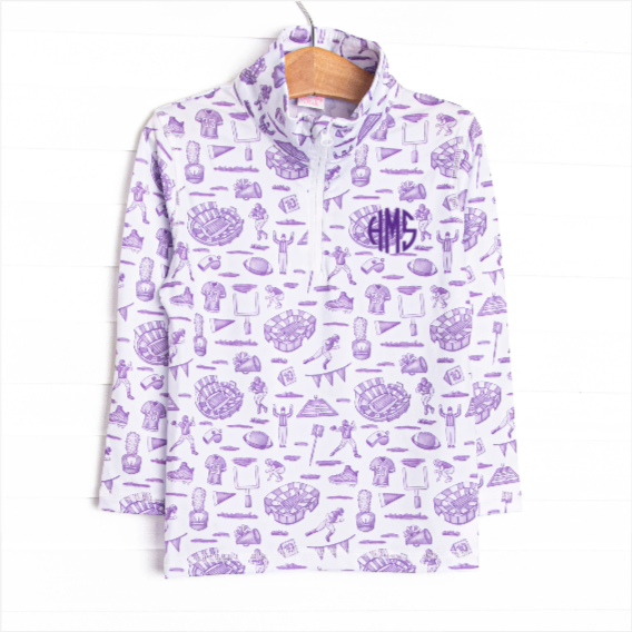 Tailgates and Touchdowns Pullover, Purple