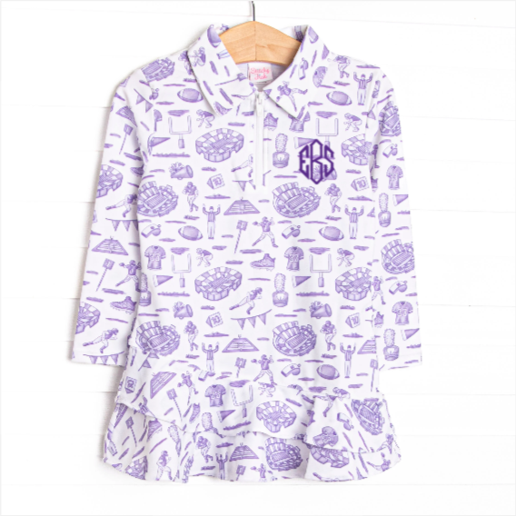 Tailgates and Touchdowns Tennis Dress, Purple