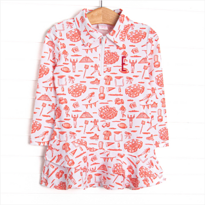 Tailgates and Touchdowns Tennis Dress, Red