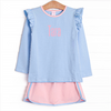 Tara Tennis Skirt Set, Blue and Pink