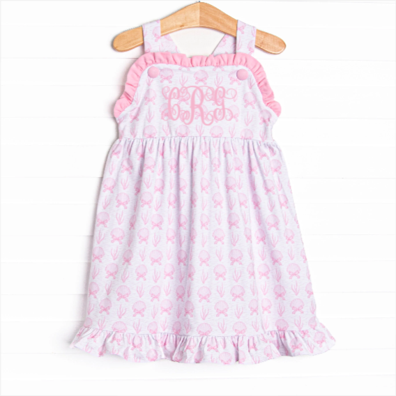 Tidal Treasures Ruffle Dress, Pink