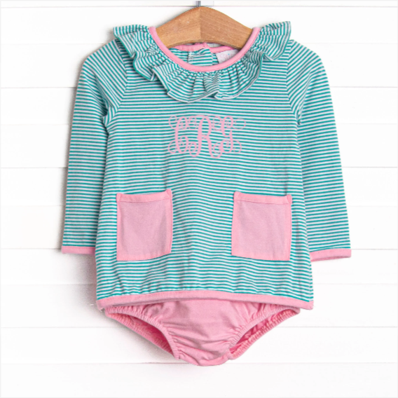 Tiffany Pocket Diaper Set, Pink and Teal Stripe