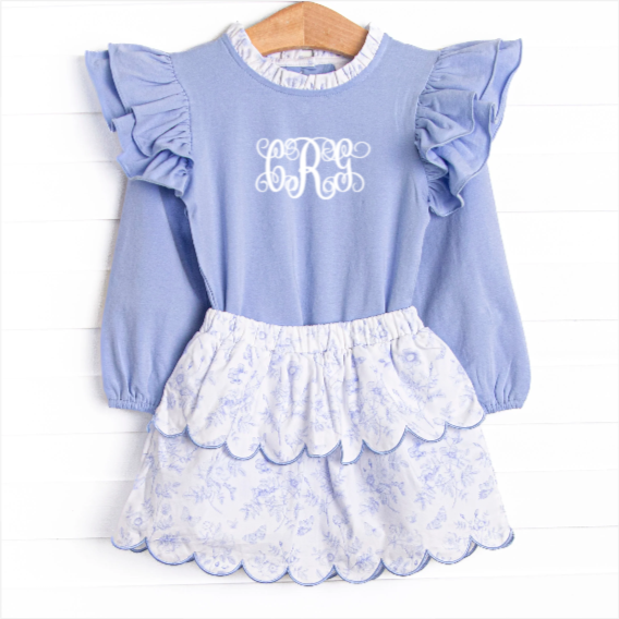 Timeless Toile Skirt Set, Blue