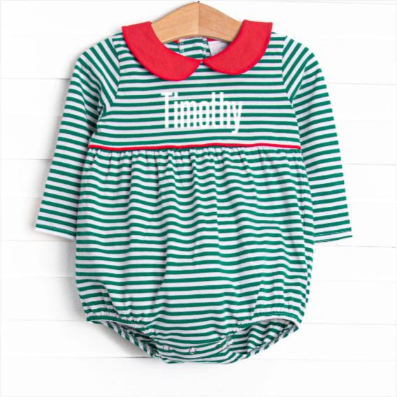 Tinsel and Thyme Bubble, Red and Green Stripe