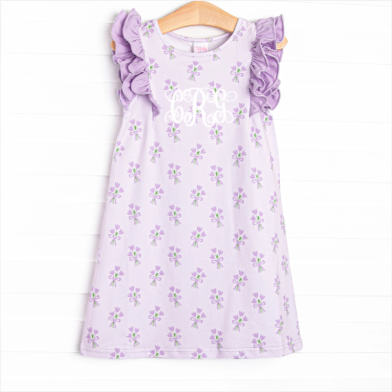 Tossing Tulips Dress, Purple