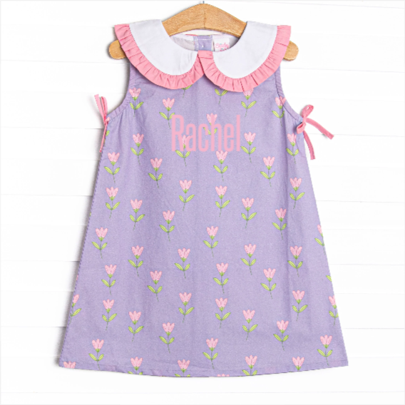 purple tulip dress Tulips In Spring Purple Smocked Beverly Dress