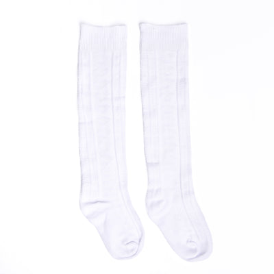 Cable Knit Stocking, White