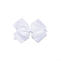 Traditional Grosgrain Hair Bow, Porcelain White