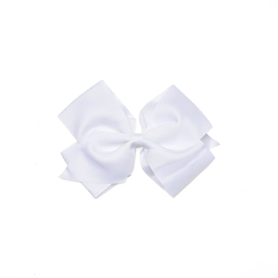 Traditional Grosgrain Hair Bow, Porcelain White