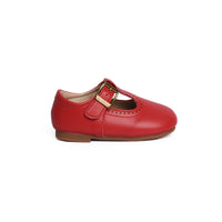 Mary Jane T-Strap Shoes, Red
