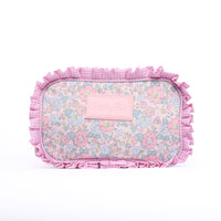 Early Fall Florals Oxford Quilted Pouch, Pink