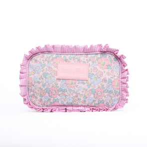 Early Fall Florals Oxford Quilted Pouch, Pink