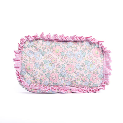 Early Fall Florals Oxford Quilted Pouch, Pink