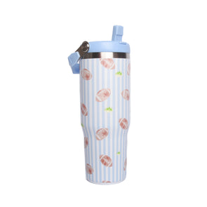 Touchdown Time Flip Straw Tumbler, Blue