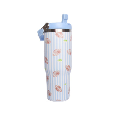 Touchdown Time Flip Straw Tumbler, Blue