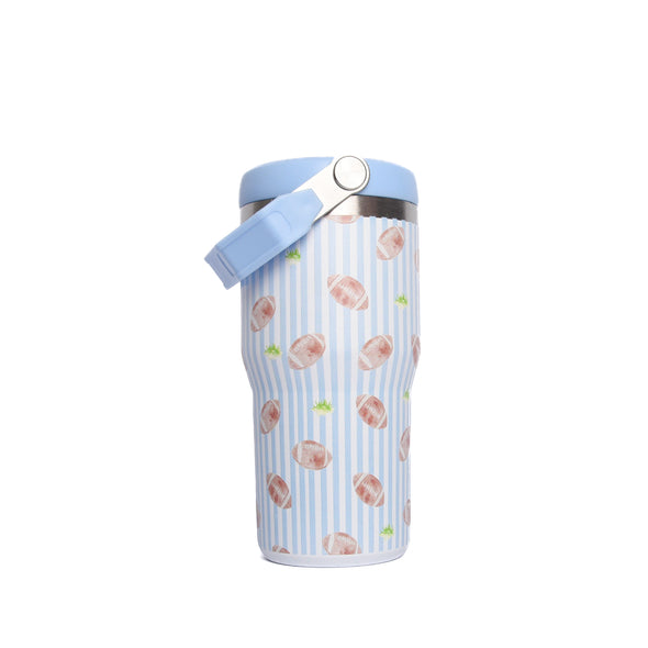 Touchdown Time Flip Straw Tumbler, Blue