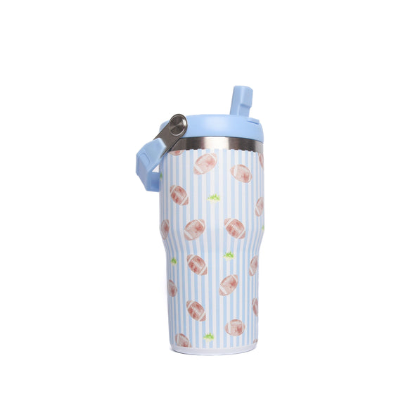 Touchdown Time Flip Straw Tumbler, Blue