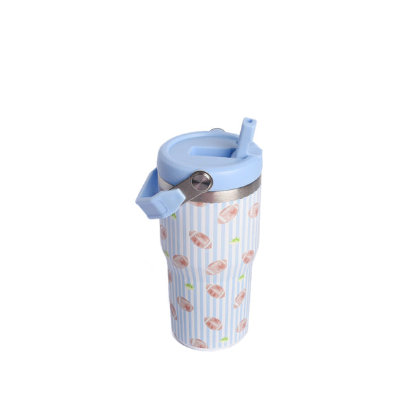 Touchdown Time Flip Straw Tumbler, Blue