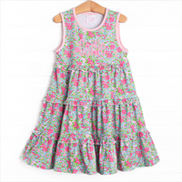 Water Lily Lady Tiered Dress, Green