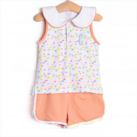 Watercolor Wildflowers Short Set, Orange