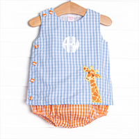 Wildlife Watch Applique Boy Diaper Set, Blue