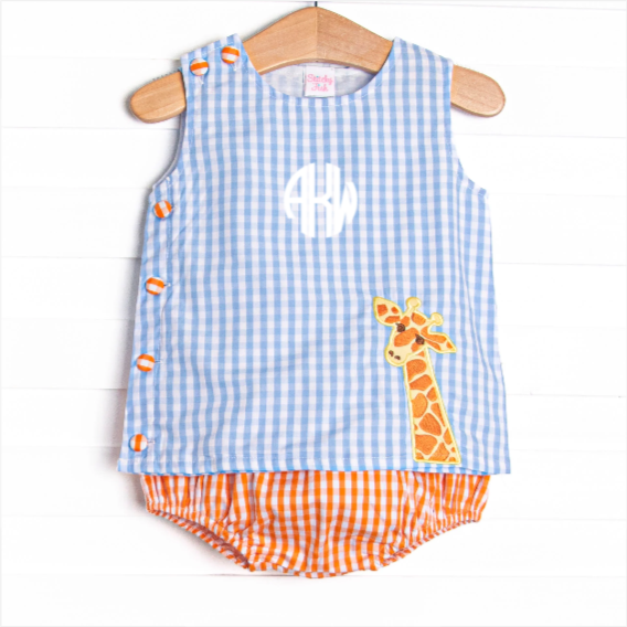 Wildlife Watch Applique Boy Diaper Set, Blue