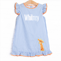 Wildlife Watch Applique Dress, Blue