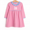 Zoe Dress, Periwinkle and Medium Pink Stripe