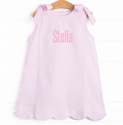 Southern Seersucker Dress, Pink