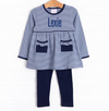 Lexie Legging Set, Navy Stripe