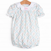 Quilted Carnations Bubble, Blue