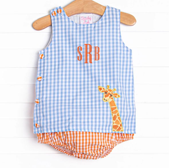 Wildlife Watch Applique Boy Diaper Set, Blue