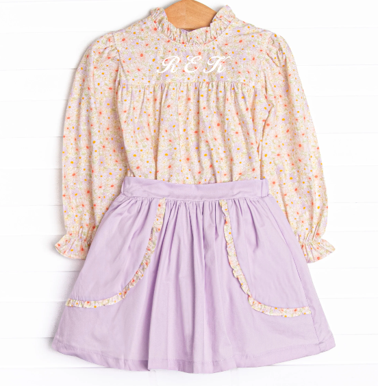 You Are My Sunshine Skirt Set, Purple