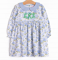Hydrangea Blooms Dress, Blue