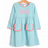 Amelia Dress, Pink and Mint Stripe