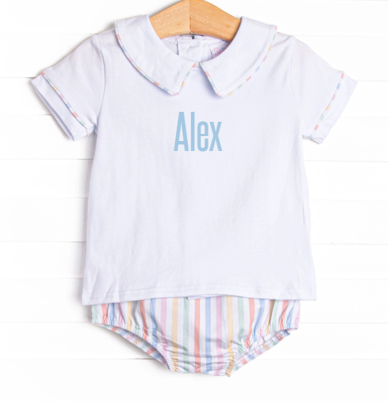 Summer Stripes Diaper Set, Orange