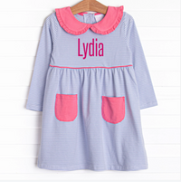 Lydia Pocket Dress, Periwinkle Stripe