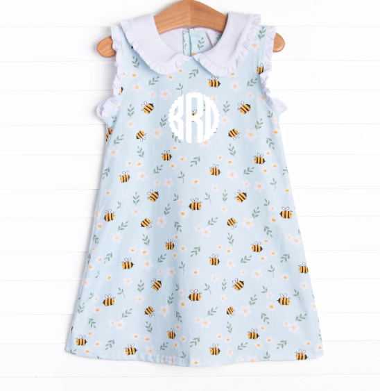 Bumble Bee Blues Dress, Blue