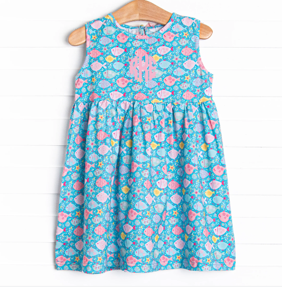 Shiny Scales Dress, Blue