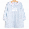 Powder Blue Petals Dress, Blue