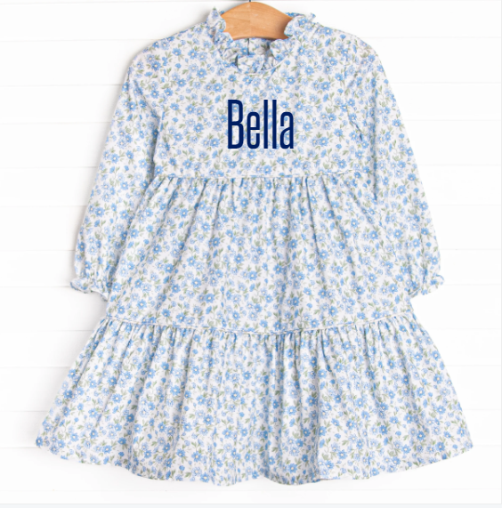 Blue Berry Blooms Dress, Blue