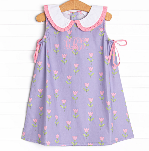 Tulip Blooms Dress, Purple